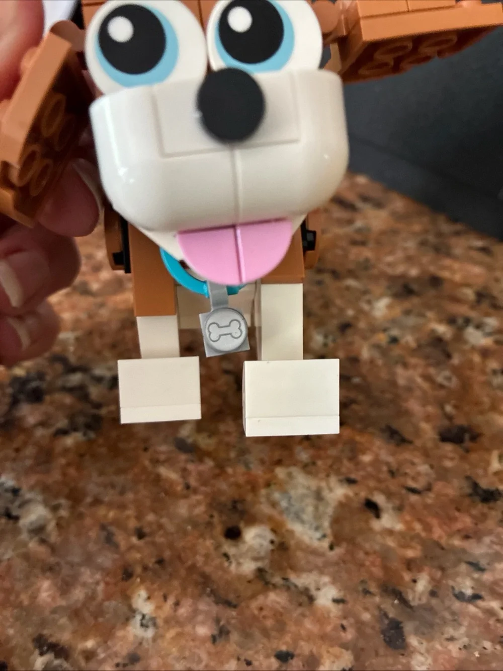 Brown & White Small Pet Dog Lego beagle set 31137 as shown no box or instruction